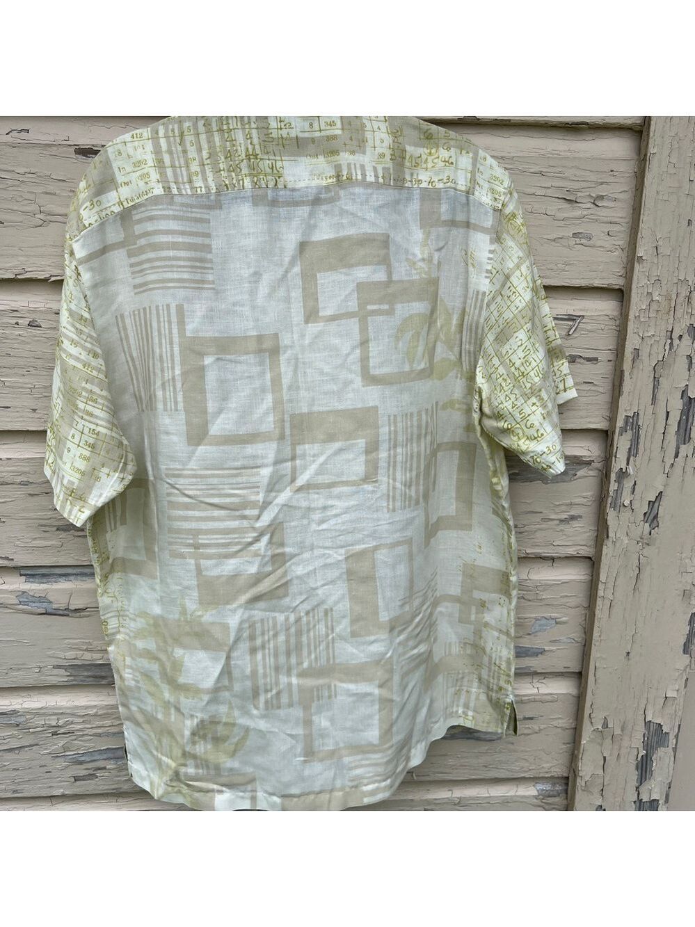 Tommy Bahama Island Estate Linen Beachy Vacation Geometric Buttondown Shirt L - Picture 9 of 12